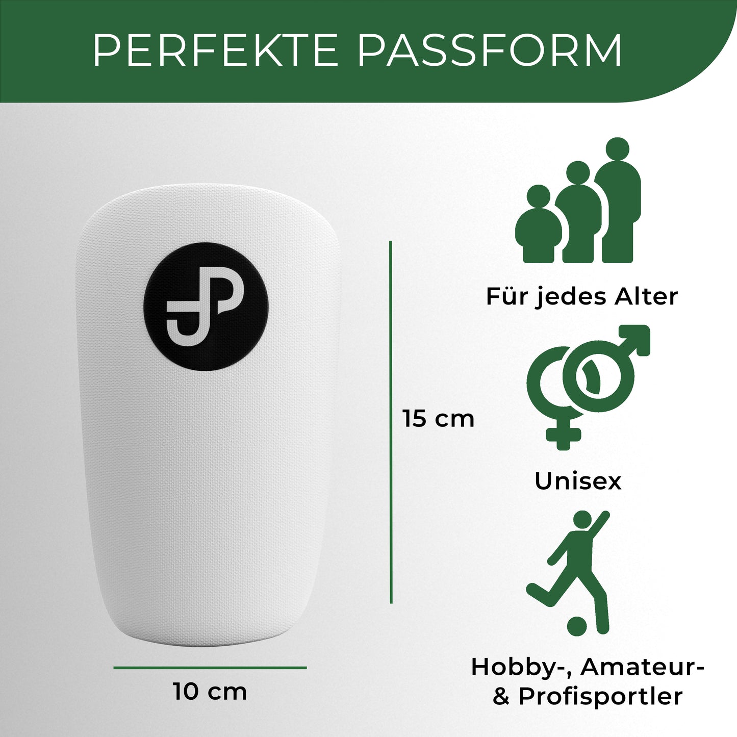 Premium Schienbeinschoner anpassbar, Individuell anpassbare Schienbeinschoner 15x10 cm weiß
