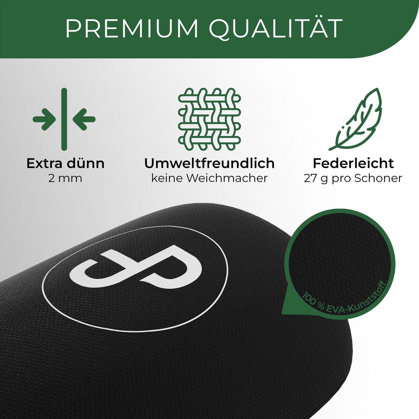 Premium Schienbeinschoner anpassbar, Individuell anpassbare Schienbeinschoner 15x10 cm schwarz