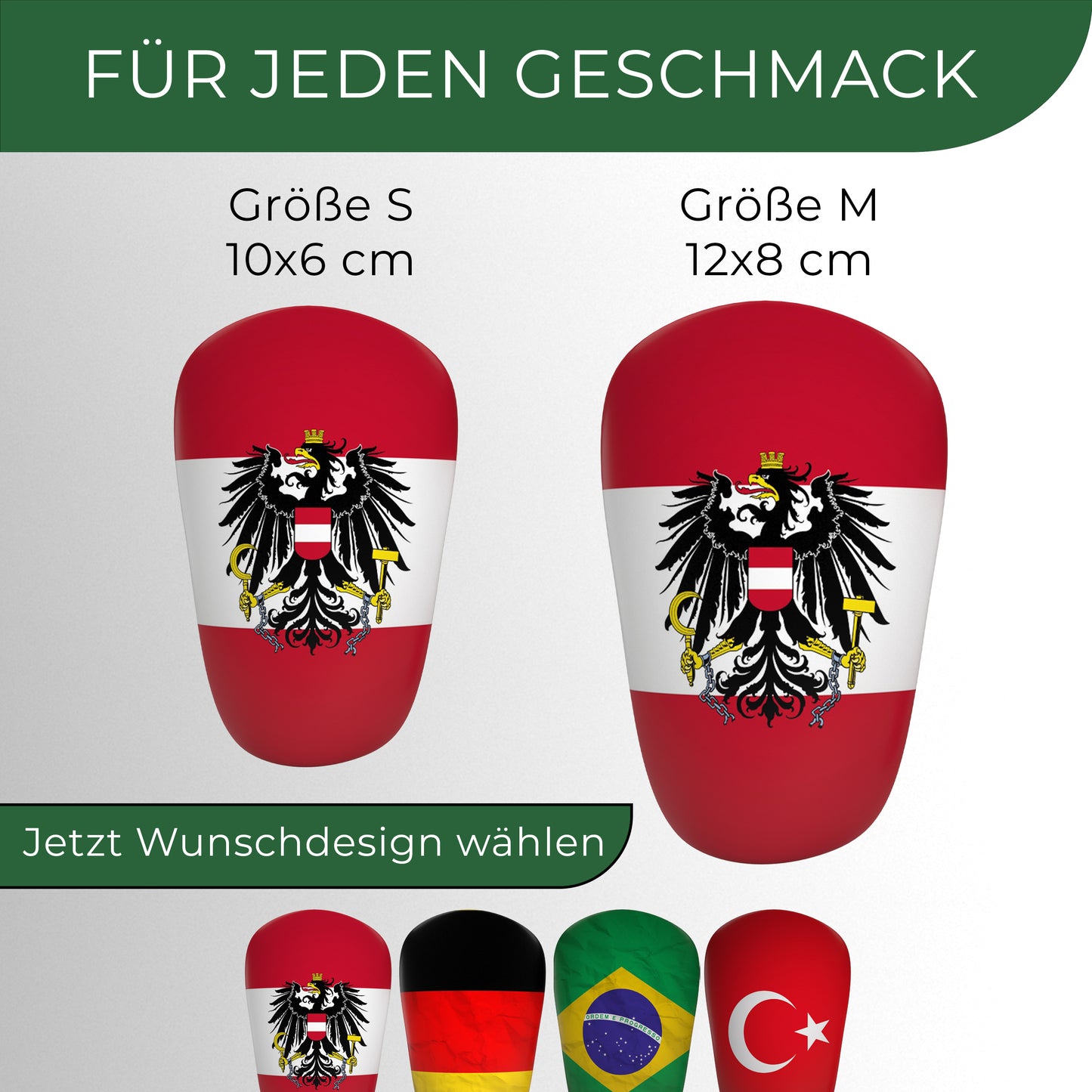 Mini Schienbeinschoner, extra kleine Fußball Schienbeinschoner - Länder Edition