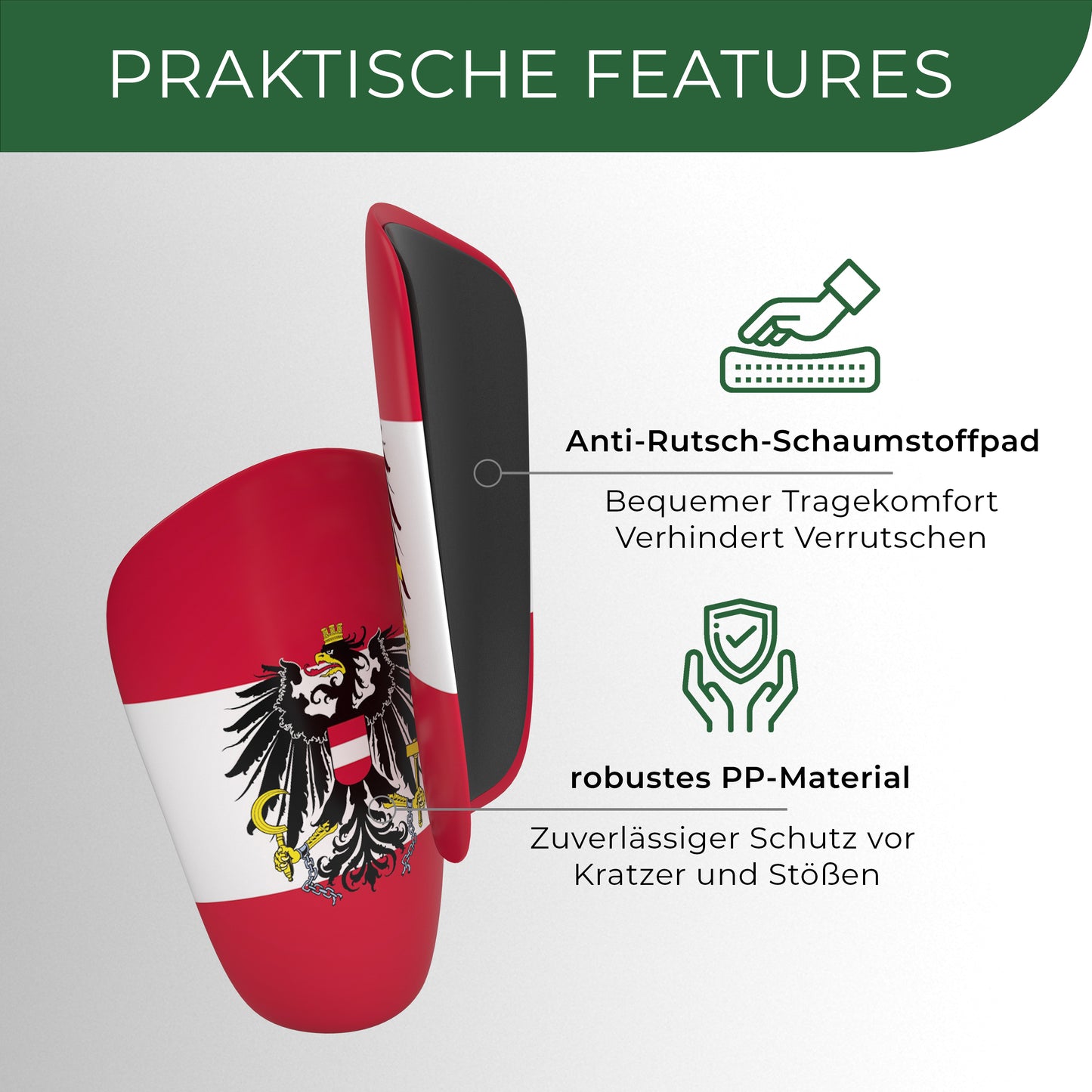 Mini Schienbeinschoner, extra kleine Fußball Schienbeinschoner - Länder Edition