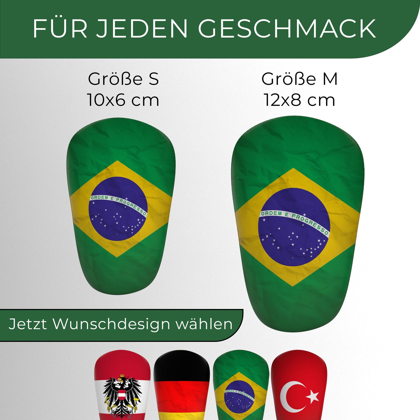 Mini Schienbeinschoner, extra kleine Fußball Schienbeinschoner - Länder Edition