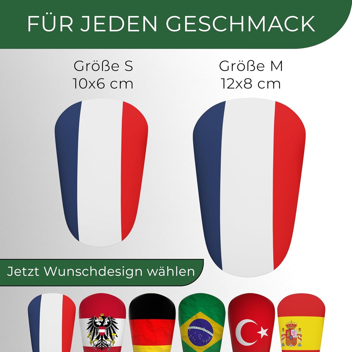 Mini Schienbeinschoner, extra kleine Fußball Schienbeinschoner - Länder Edition