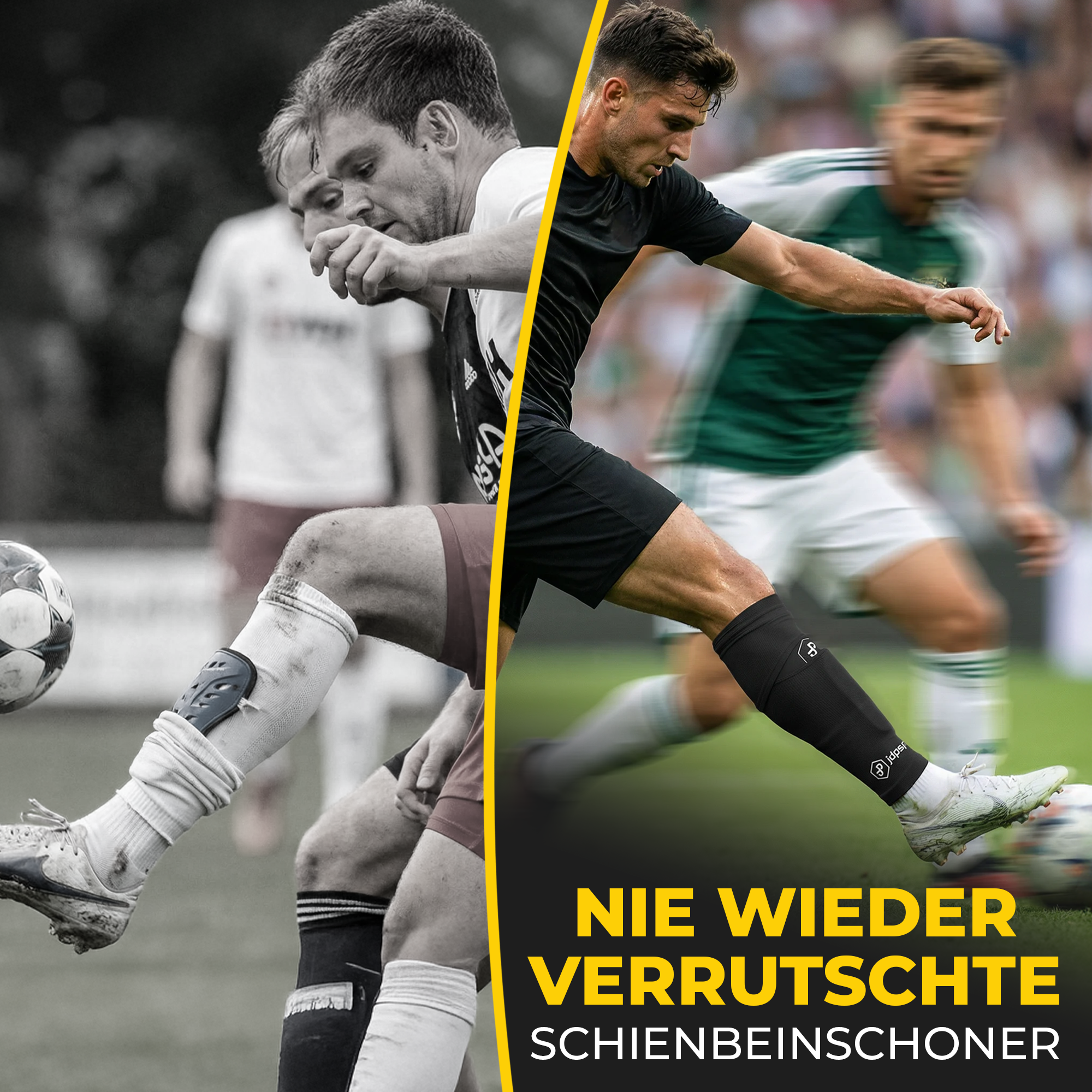 Performance Schienbeinschoner Strumpf mit Einstecktasche, 2 rutschfeste Schienbeinschonerhalter