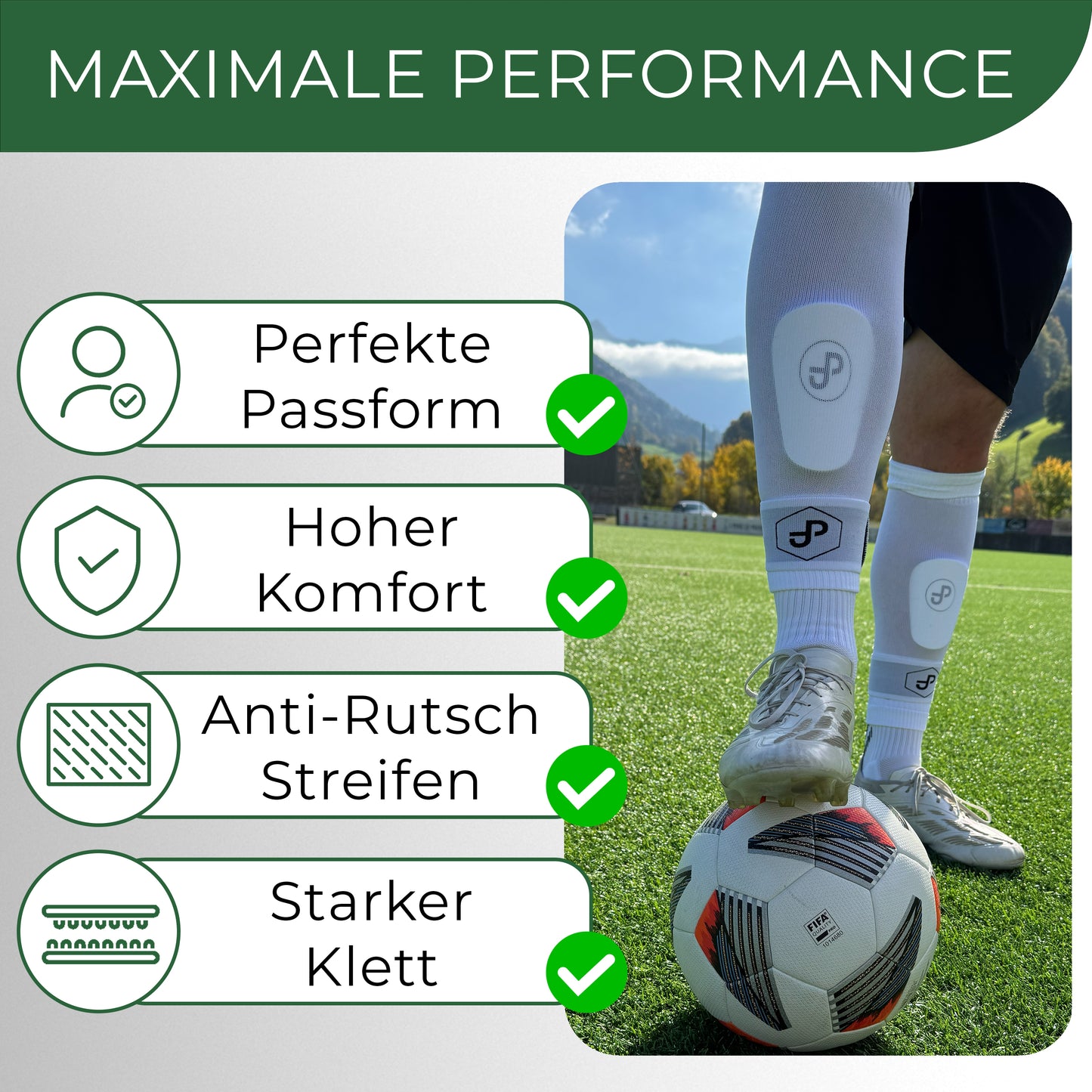 Schienbeinschonerhalter Grip Stars, 2 Stück Fußball Stutzenhalter