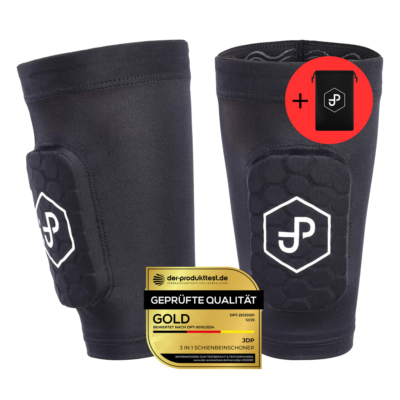 Premium Schienbeinschoner 3in1, Schienbeinschoner mit Strumpf