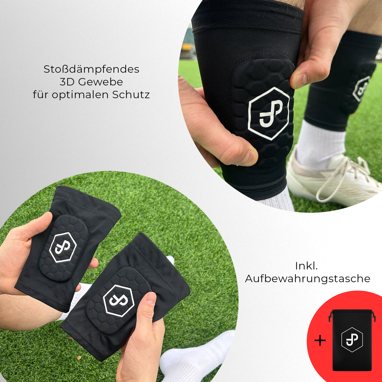 Premium Schienbeinschoner 3in1, Schienbeinschoner mit Strumpf