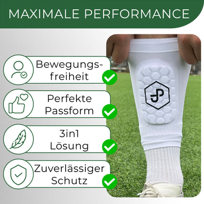 Premium Schienbeinschoner 3in1, Schienbeinschoner mit Strumpf