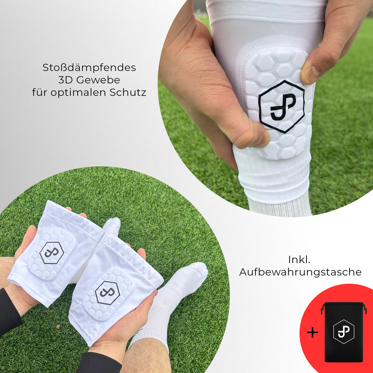 Premium Schienbeinschoner 3in1, Schienbeinschoner mit Strumpf