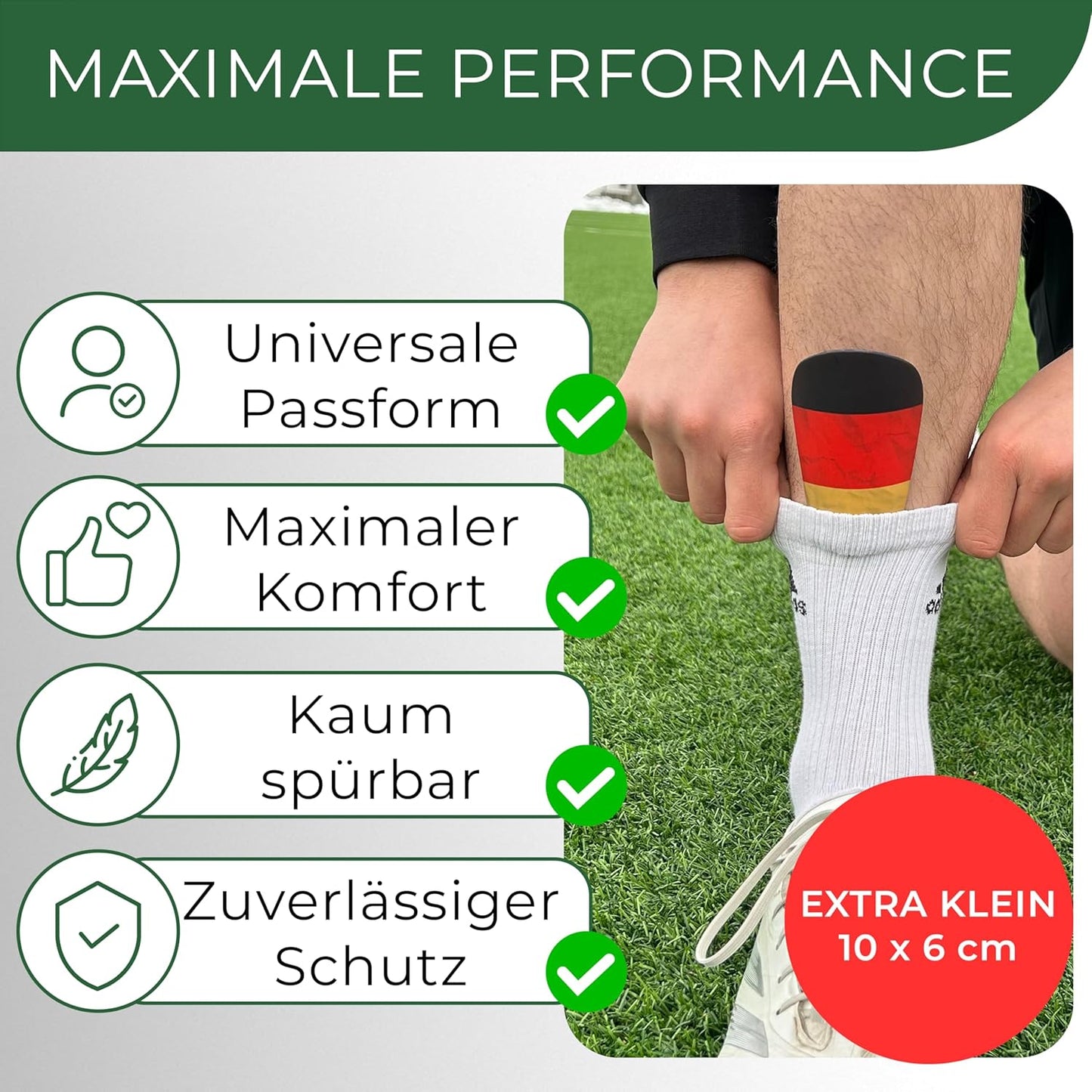 Mini Schienbeinschoner, extra kleine Fußball Schienbeinschoner - Länder Edition