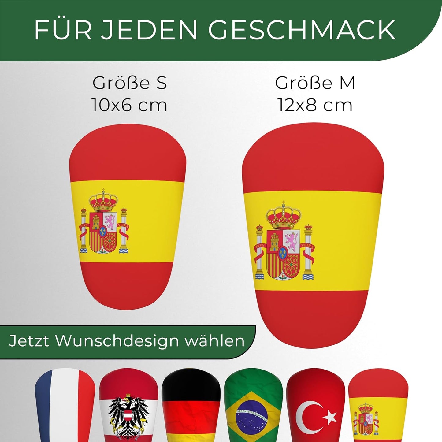 Mini Schienbeinschoner, extra kleine Fußball Schienbeinschoner - Länder Edition