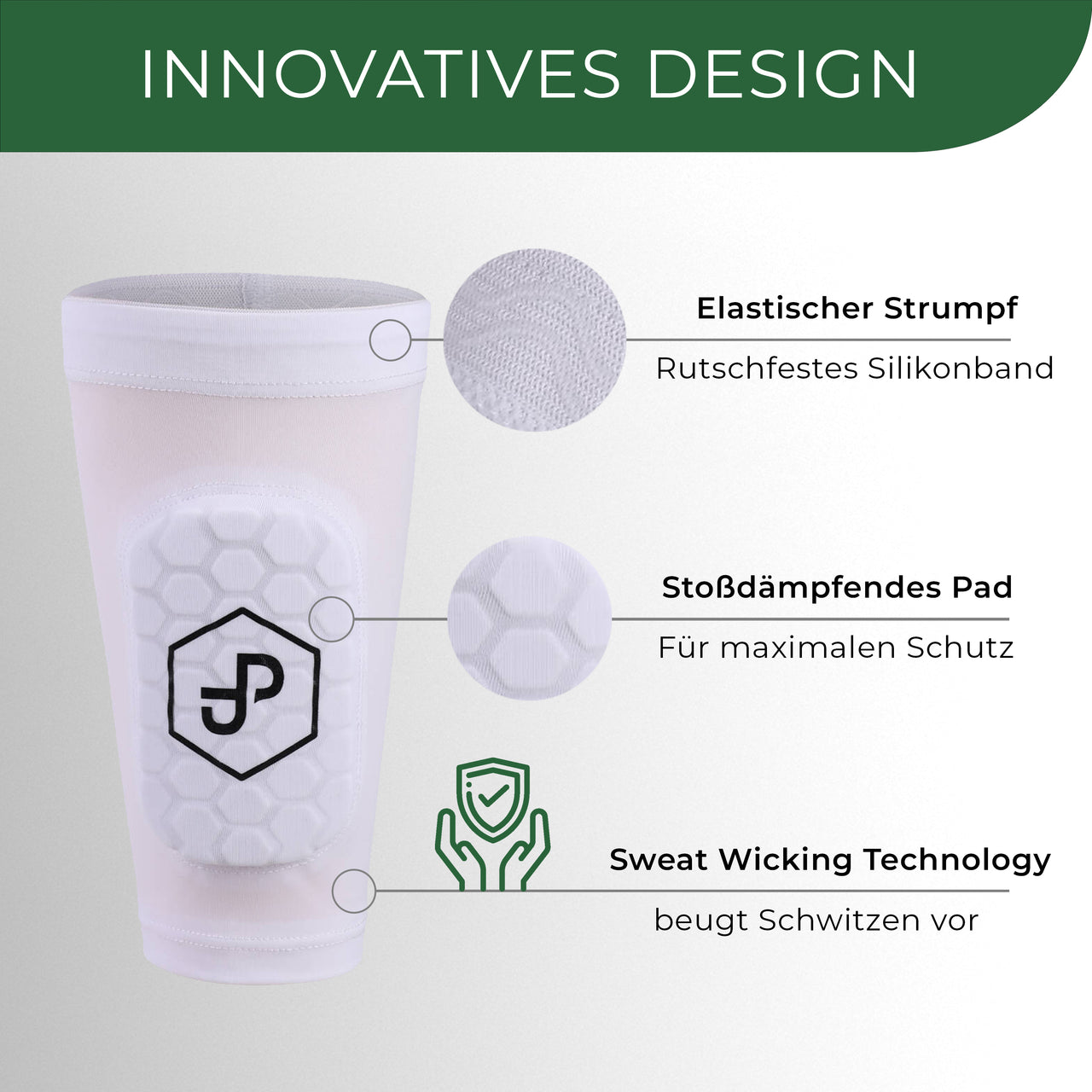 Premium Schienbeinschoner 3in1, Schienbeinschoner mit Strumpf