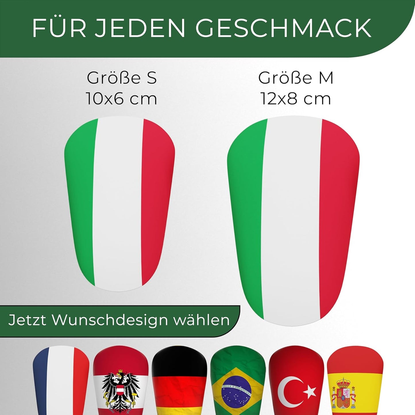 Mini Schienbeinschoner, extra kleine Fußball Schienbeinschoner - Länder Edition